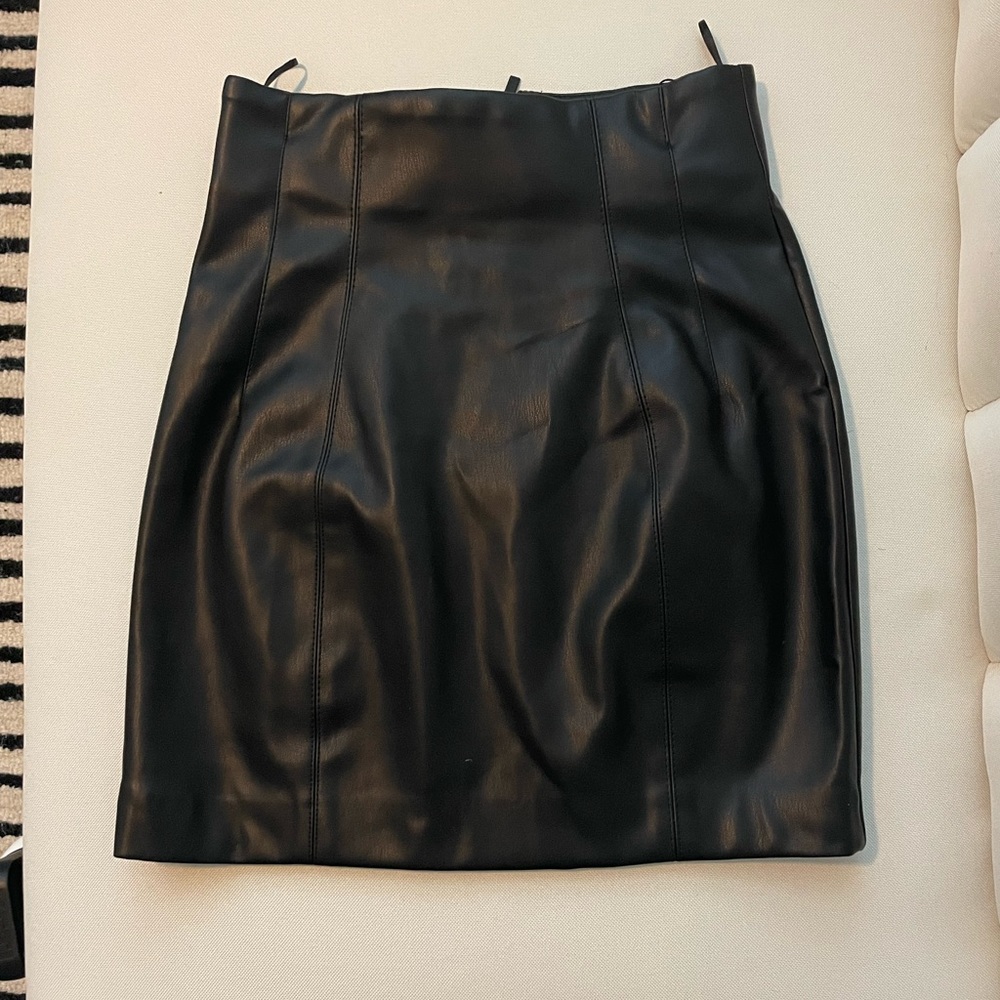 Leather mini skirt